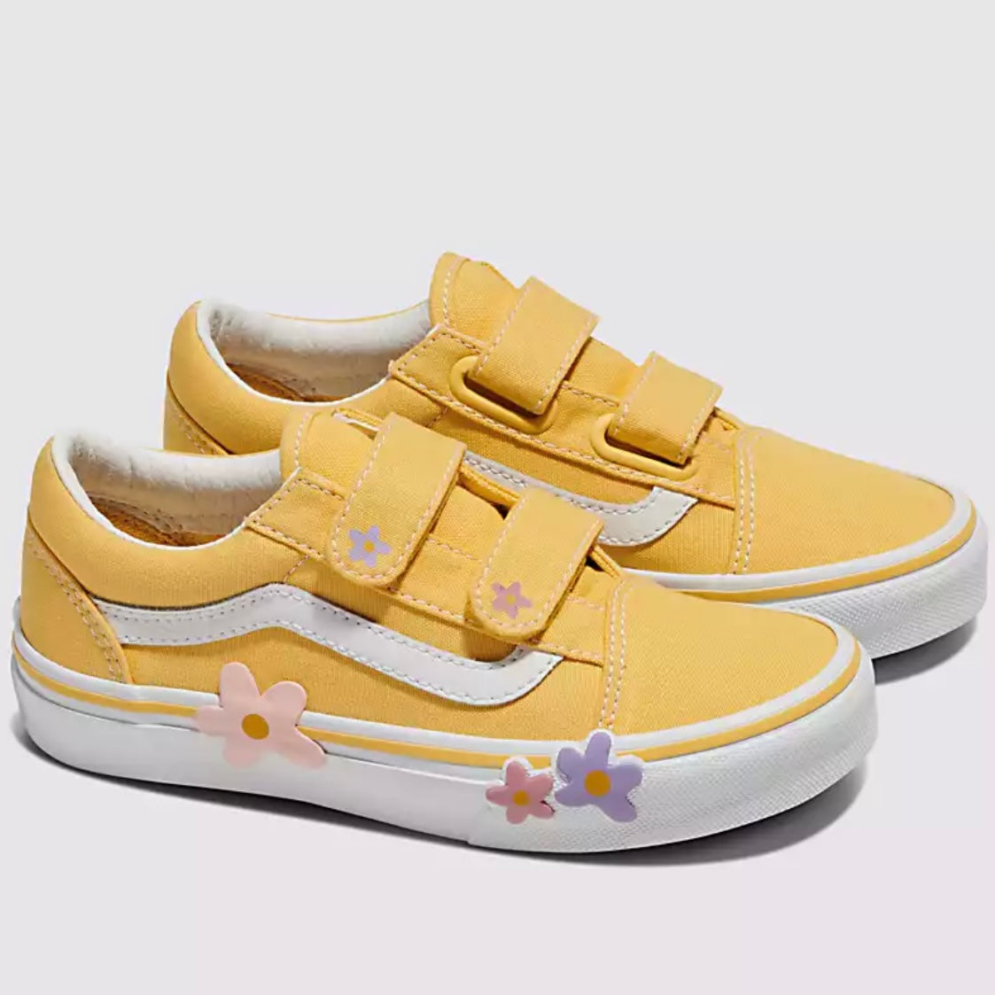 Yellow fashion velcro vans