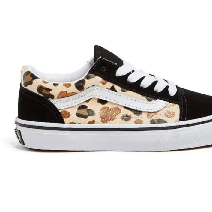 Vans Youth Old Skool Leopard Glitter Brown Black